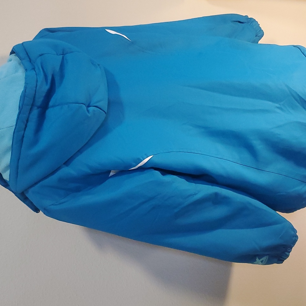 ZeroXposur Coat Blue Hooded White Trim Longer Ski Winter Size L - Picture 8 of 14